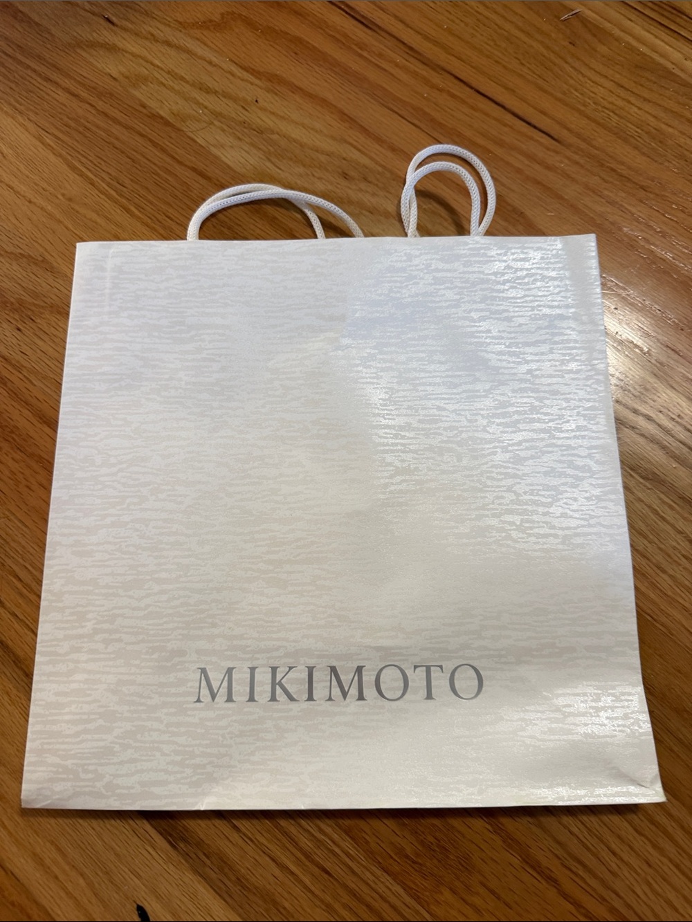 Mikimoto White Textured Shopper Bag with Rope Handles